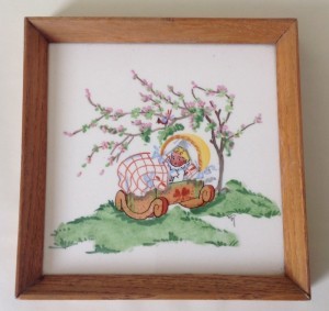 Indrammet kakkel med sdt baby decor