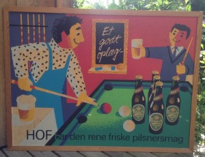 Stor 70er Carlsberg plakat i ramme 87x116 cm