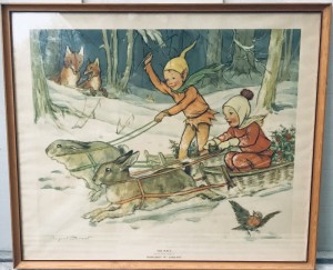 Margaret W. Tarrant billede indrammet 54x63 cm