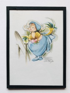 Christel billede i original ramme 10,5x15 cm