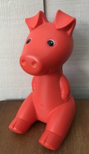 Vintage Ikea sparegris orange plastik
