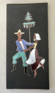 Keramik relief med dansere Tysk