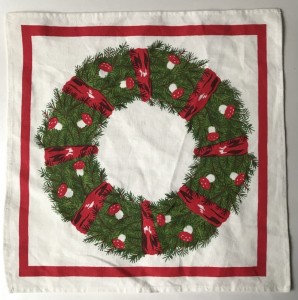 Lysedug eller brdserviet med julekrans