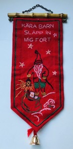 Svensk Klokkestreng broderi p rdt uld