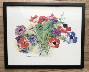 Blomsterbillede reproduktion akvarel Raul Dufy