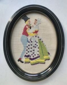 Broderi i ramme dansk folkedanser par