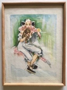 Christel billede pige med hund 31,5x41,5 cm