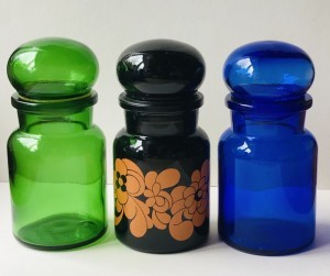 Trio belgiske glas med prop H: 14 cm