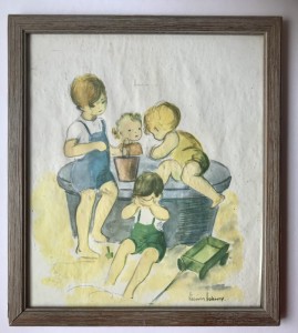 Brn leger med sand 22x25 cm
