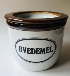 Knabstrup lgkrukke brun decor til hvedemel