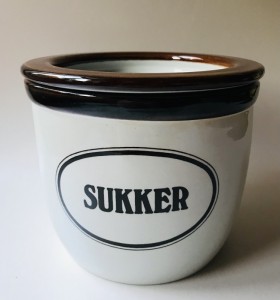 Knabstrup lgkrukke brun decor til sukker