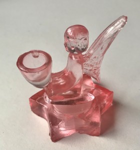 Glas lysestage engel