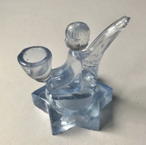 Glas lysestage engel
