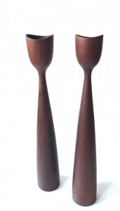 Teak lysestager et par dansk design