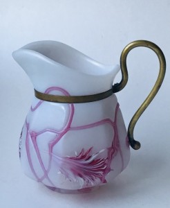 Gammel romantisk glas fldekande