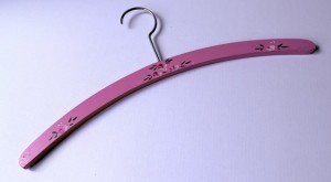 Brnebjle af tr rosa m. blomstermaleri