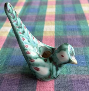 Keramik lysestage Lille Fugl Annelise Westergren